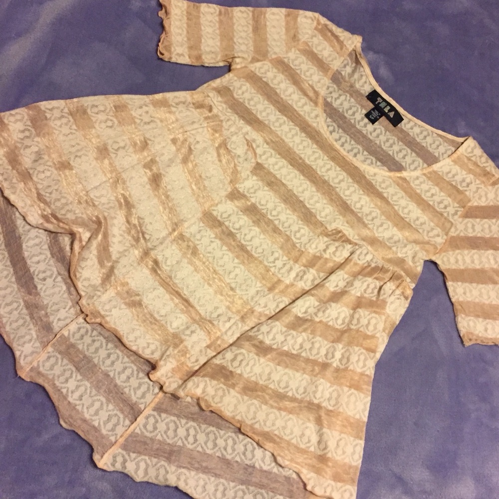 🍌 90s Grunge Style Sheer Lacy Peplum Top